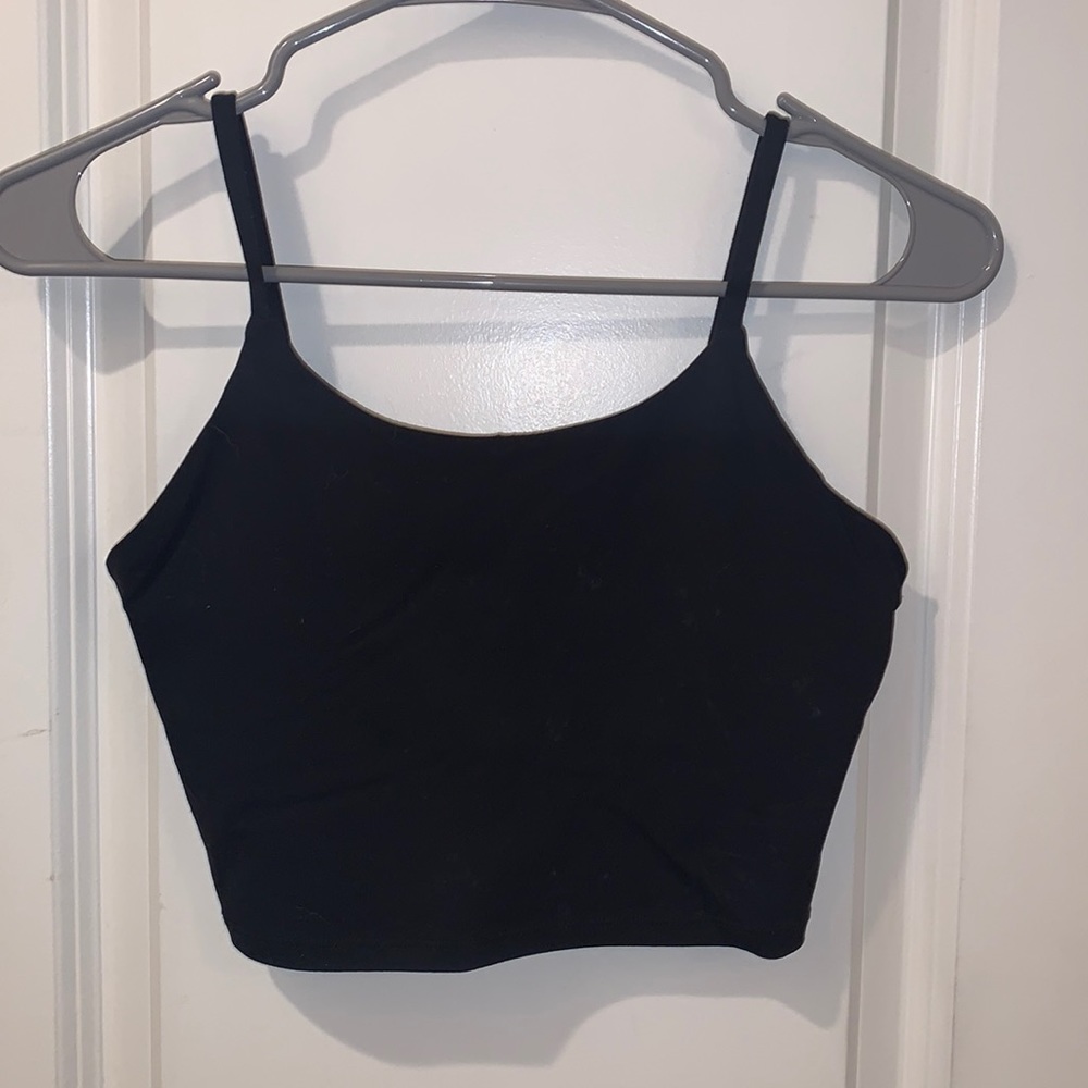 Black crop top tank/sports bra